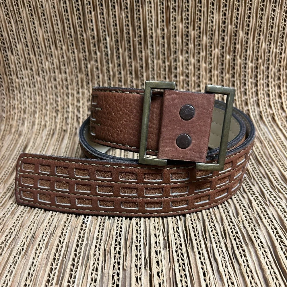 Vintage Brown Leather Belt
